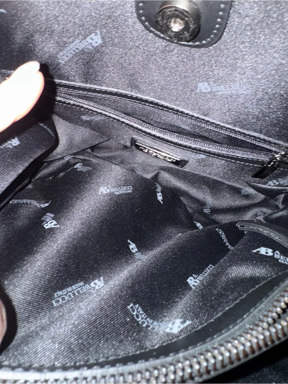 A. Bellucci Black Two-Tone Haircalf & Leather Tote Bag